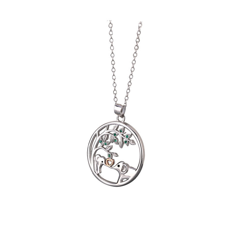 Wholesale 925 Silver Elephant Love Necklace